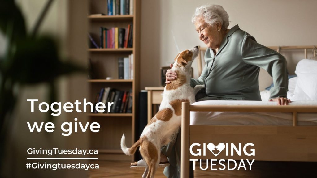 Giving Tuesday fundraising photo with woman and dog